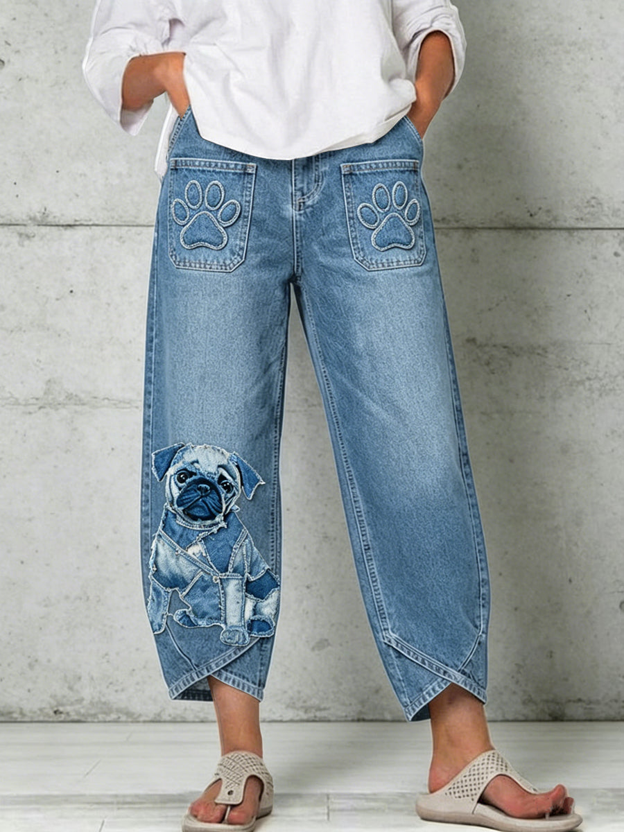 Damenhose mit Tiermotiv-Print