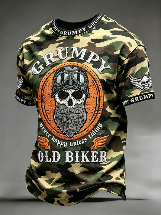 Männer "mürrische alte Biker"-Tarn-T-Shirts