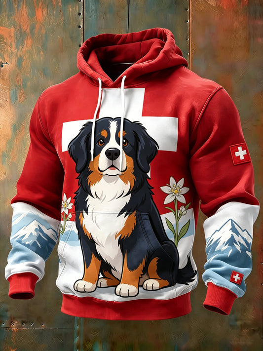 Herren-Sweatshirt mit langen Ärmeln und Tiermuster