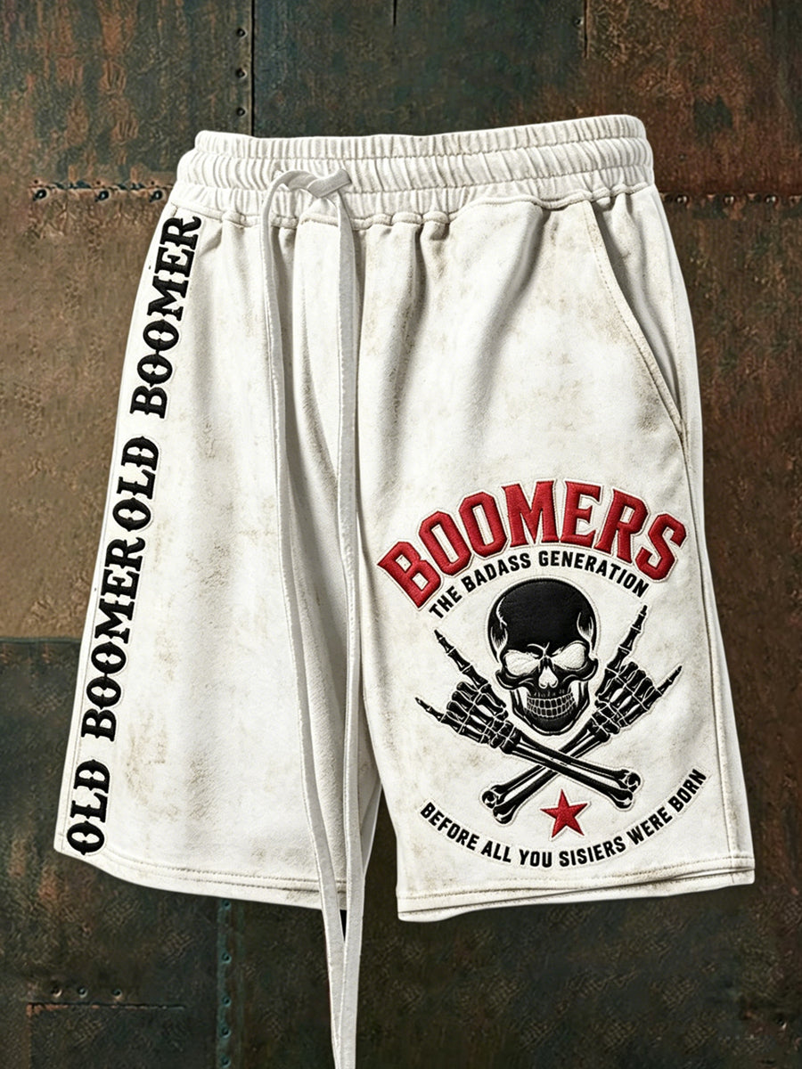 Herren-Drawstring-Shorts mit dem Spruch „Männer, ärgert keine älteren Menschen“