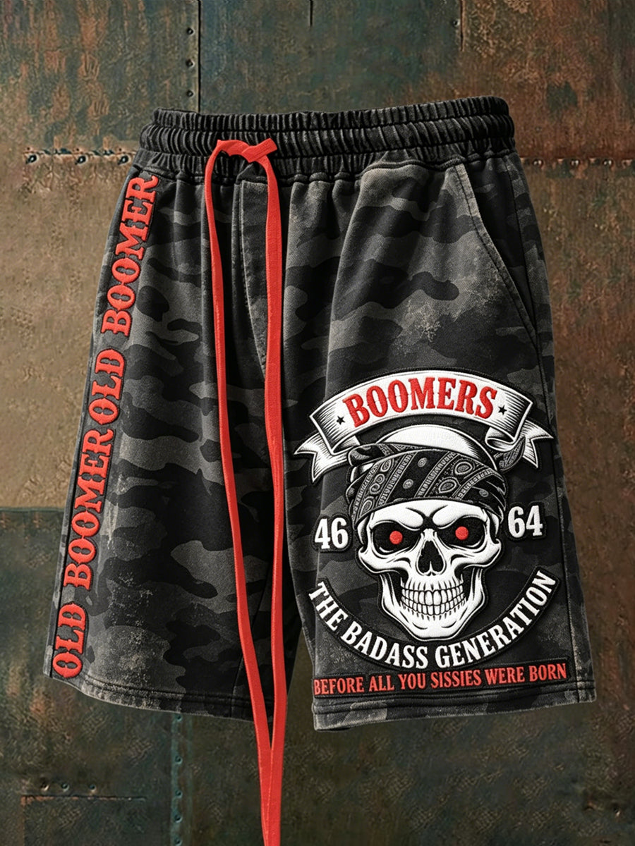 Herren-Drawstring-Shorts mit dem Spruch „Männer, ärgert keine älteren Menschen“