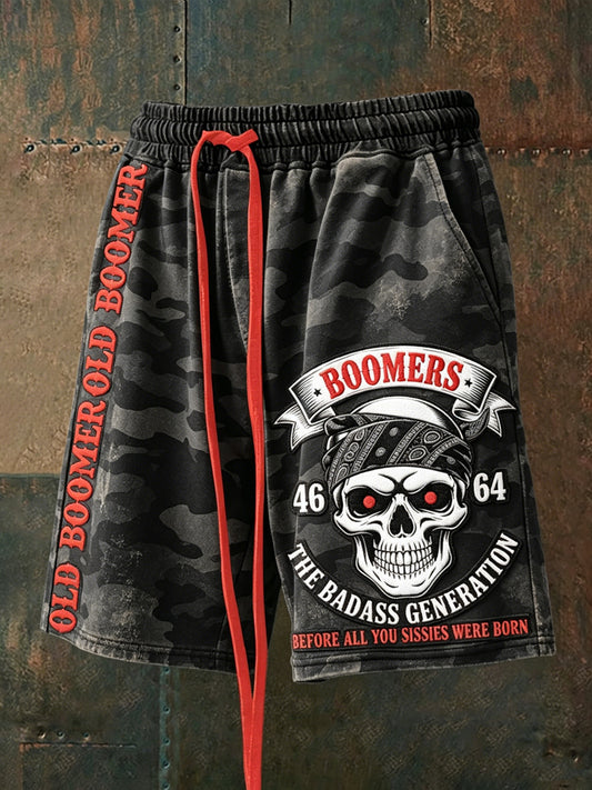 Herren-Drawstring-Shorts mit dem Spruch „Männer, ärgert keine älteren Menschen“