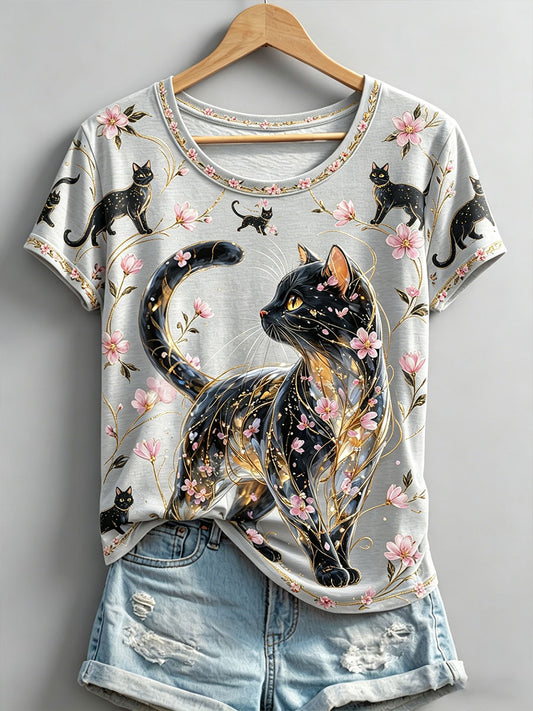 Damen-T-Shirts mit Katzenmuster