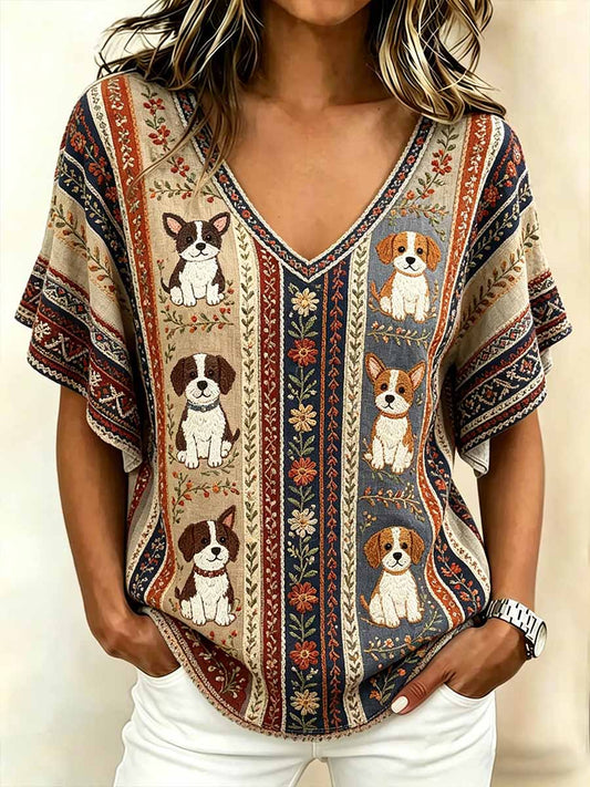 Damenmode-Tier druck lässig T-Shirt