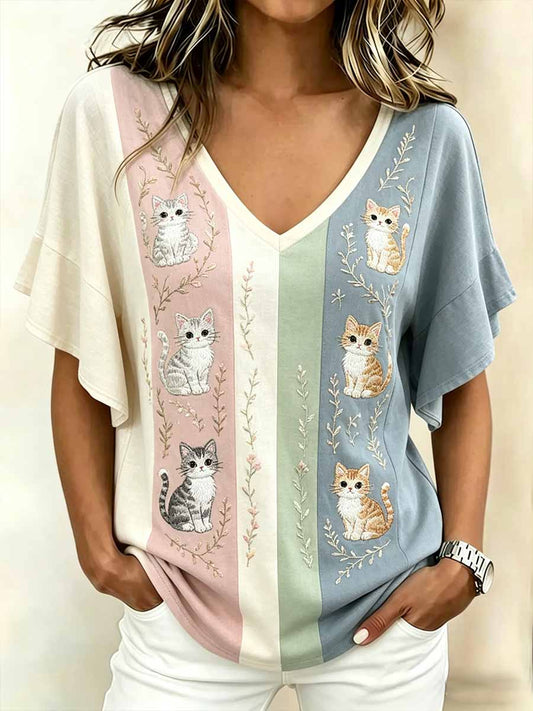 Damenmode Tierdruck Freizeit-T-Shirt