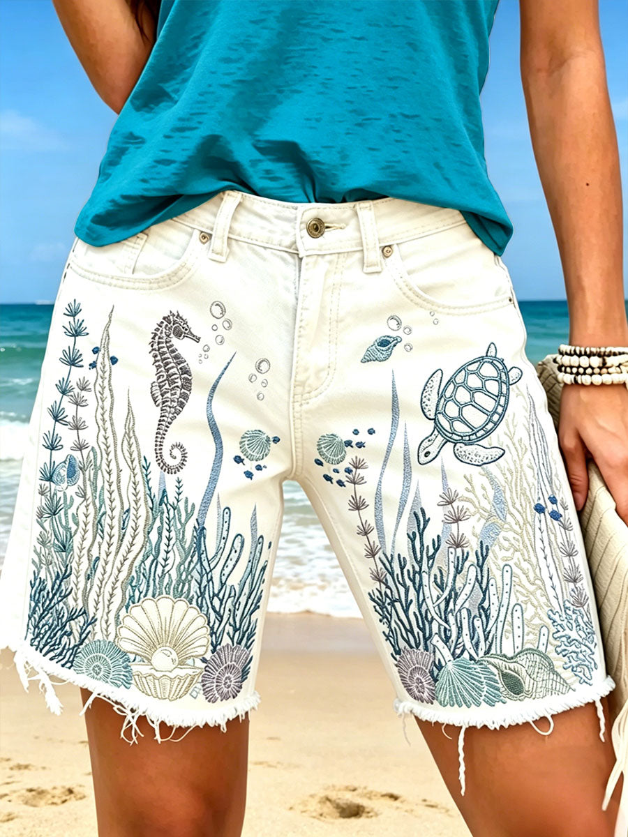 Damen Shorts mit Tier-Print
