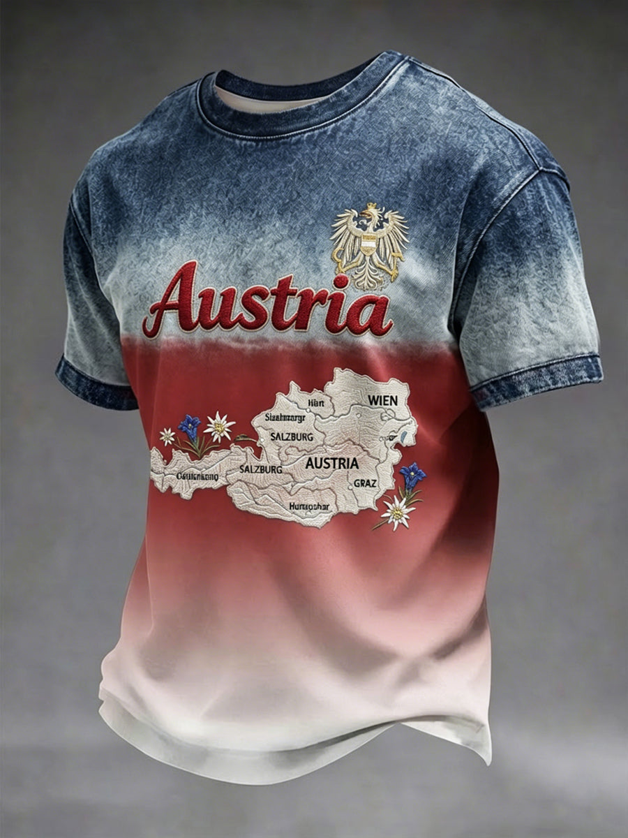 Vintage österreich ische Karte Steigung lässig T-Shirt