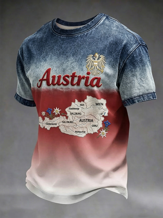 Vintage österreich ische Karte Steigung lässig T-Shirt