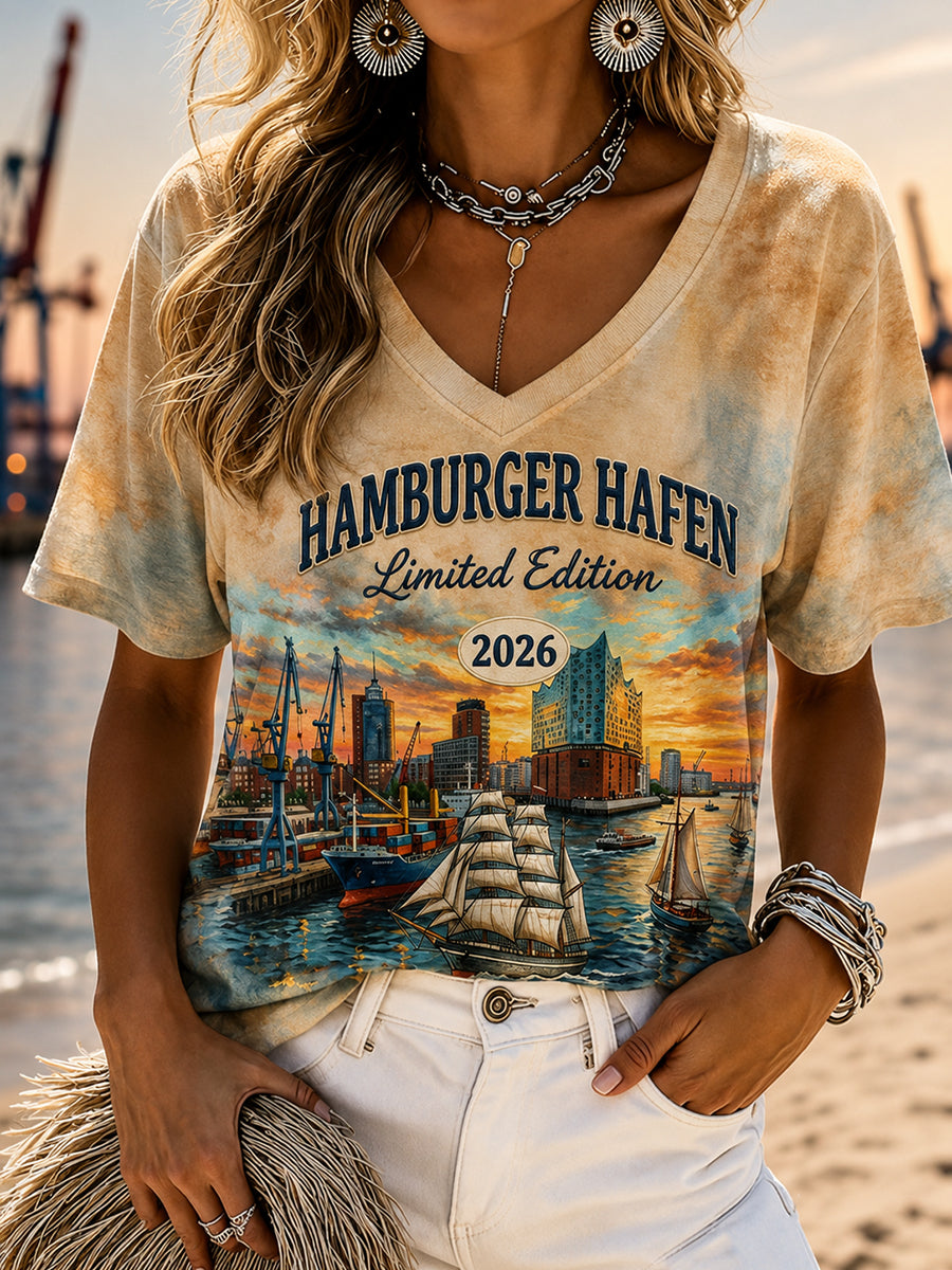 Frauen Hamburger Hafen 2026 Geburttagsedition T-Shirt