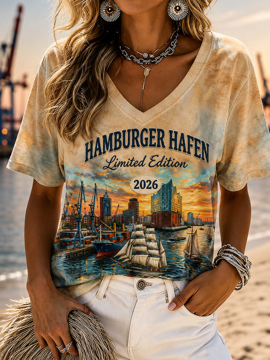 Frauen Hamburger Hafen 2026 Geburttagsedition T-Shirt