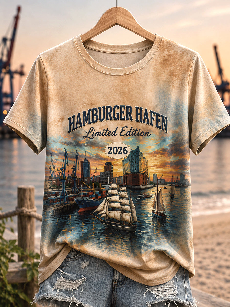 Damen-T-Shirt Hamburger Hafen 2026 Geburtstagsedition