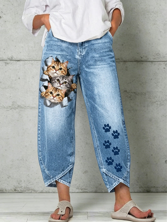 Damenhose mit Tiermotiv-Print