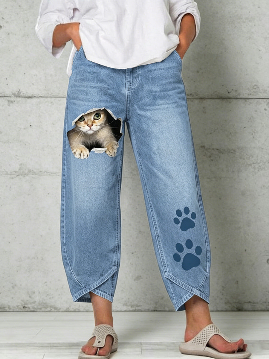 Damenhose mit Tiermotiv-Print
