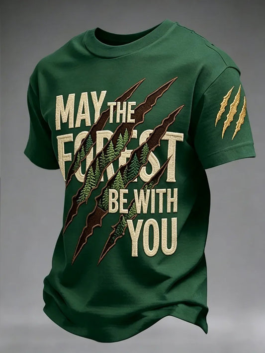 Herren-T-Shirt mit dem Aufdruck „May The Forest Be With You“
