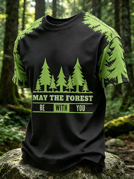Männer "Möge der Wald mit dir sein" bedrucktes lässiges T-Shirt