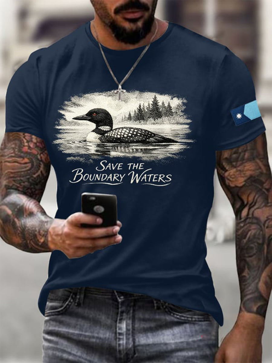 Männer Save The Boundary Waters Print T-Shirt