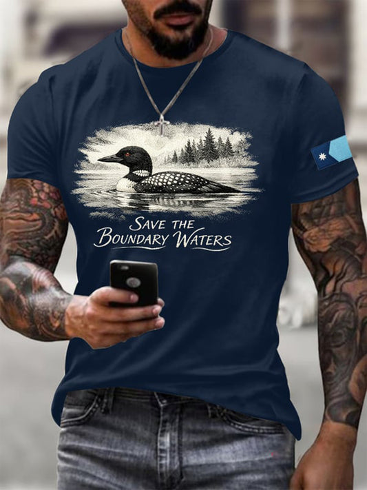 Männer Save The Boundary Waters Print T-Shirt
