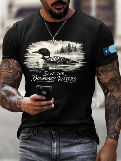 Männer Save The Boundary Waters Print T-Shirt