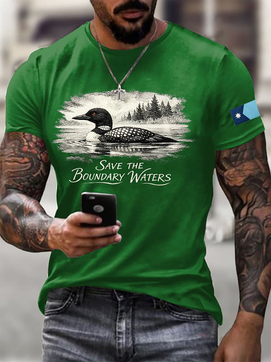 Männer Save The Boundary Waters Print T-Shirt
