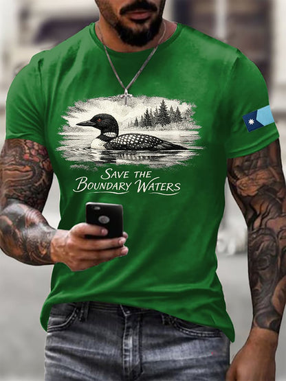 Männer Save The Boundary Waters Print T-Shirt