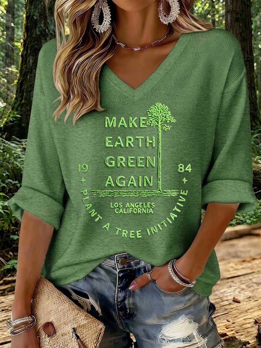 Frauen machen Erde wieder grün Waffel T-Shirt