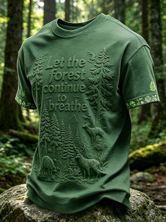Gedrucktes lässiges T-Shirt für Männer "Lass den Wald weiter atmen"