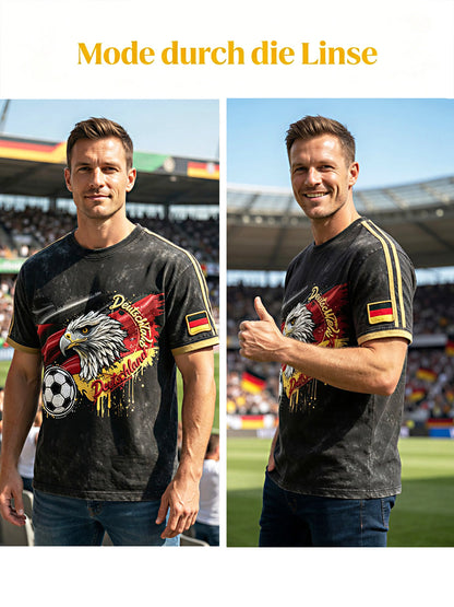 Bedrucktes, lockeres T-Shirt in Vintage-Optik mit kurzen Ärmeln