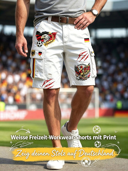 Herren-Shorts mit deutschem Adler-Fußballmotiv, lässige Freizeit- und Business-Mode