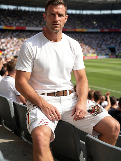 Herren-Shorts mit deutschem Adler-Fußballmotiv, lässige Freizeit- und Business-Mode
