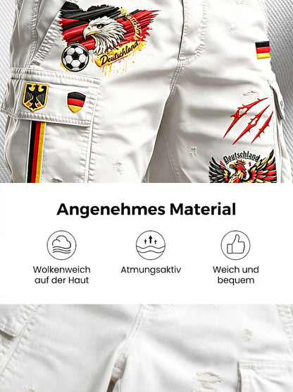 Herren-Shorts mit deutschem Adler-Fußballmotiv, lässige Freizeit- und Business-Mode