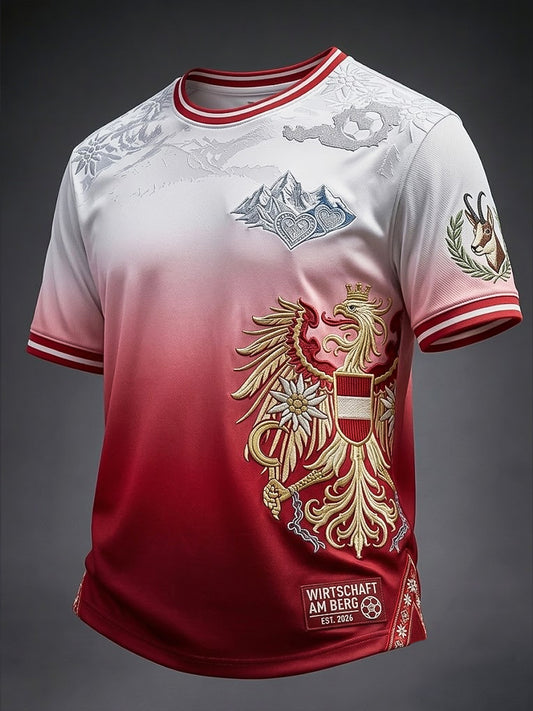 Retro-Österreich-2026-Fußballverlauf-Lässiges T-Shirt