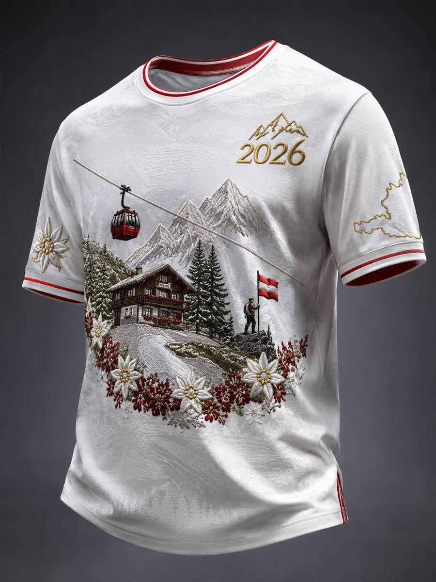 Retro-Österreich 2026 Fußballspiel Freizeit-T-Shirt