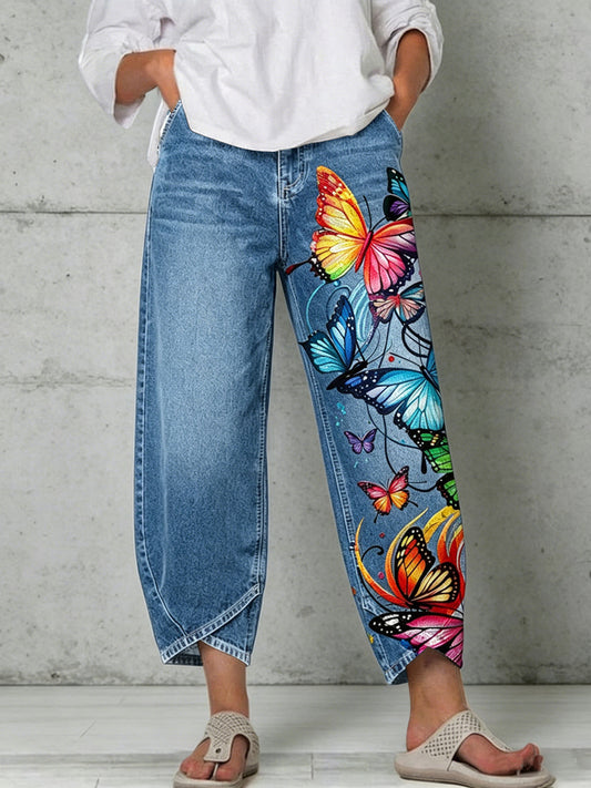 Damenhose mit Tiermotiv-Print