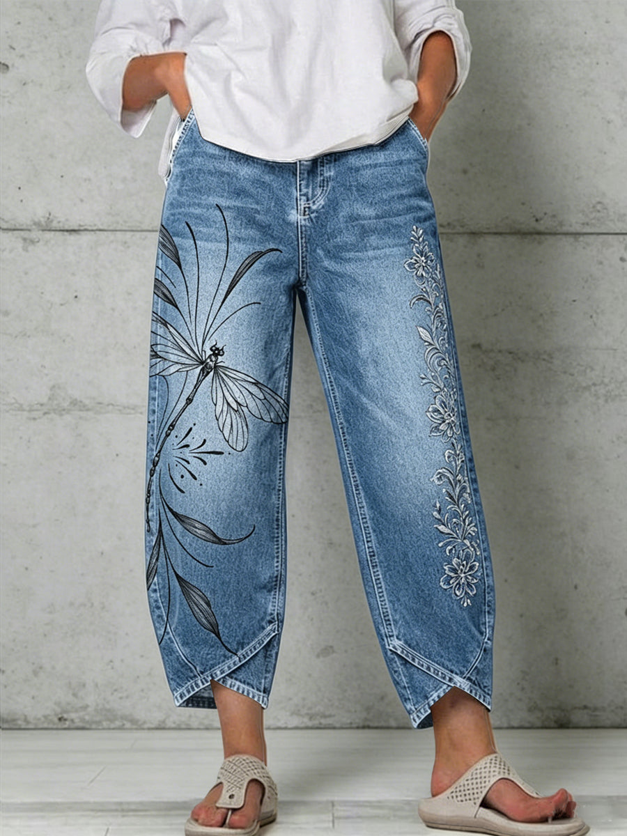 Damenhose mit Tiermotiv-Print