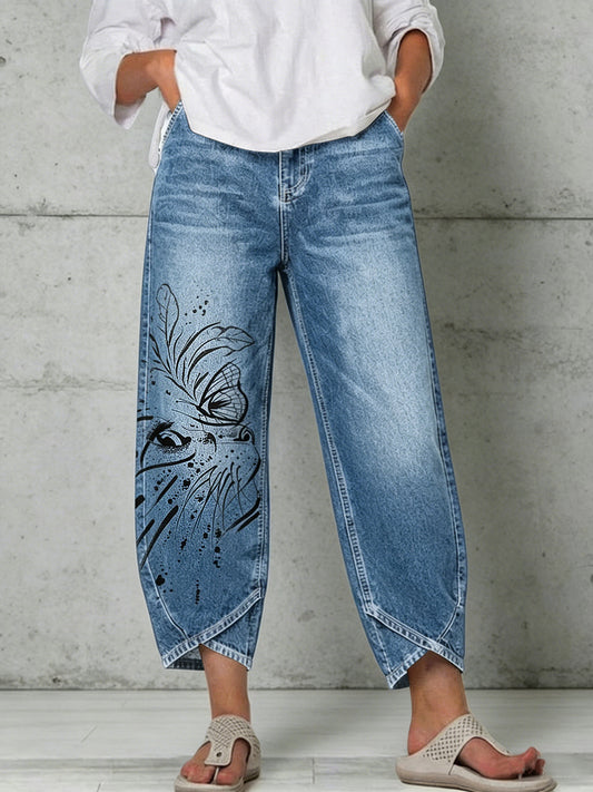 Damenhose mit Tiermotiv-Print