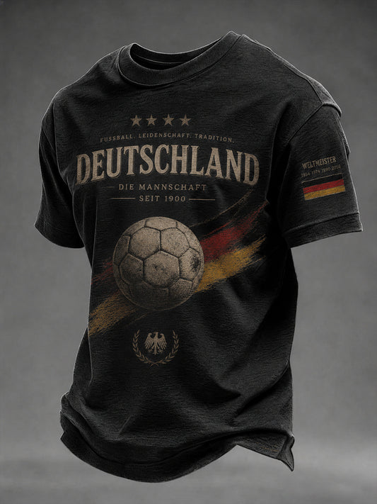 Herren-Fußballfan-T-Shirt mit 2026-Print, lässig