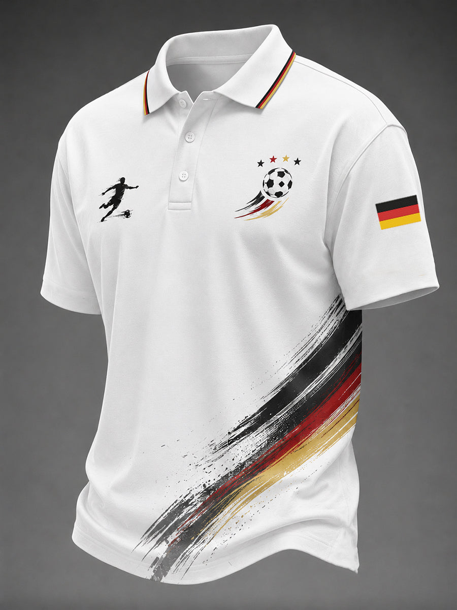 Herren deutscher Fußballfan 2026 Print Freizeit hemd