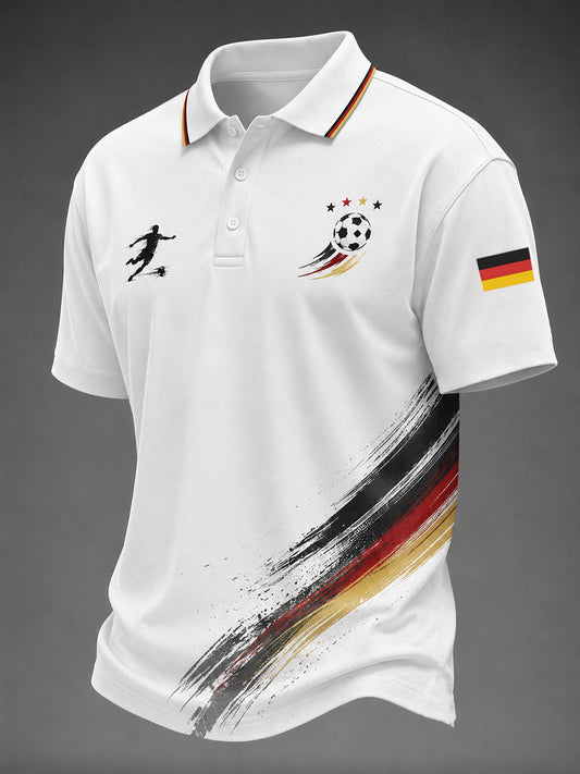 Herren deutscher Fußballfan 2026 Print Freizeit hemd