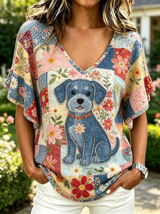 Damenmode Tier Kunst Muster Druck T-Shirt