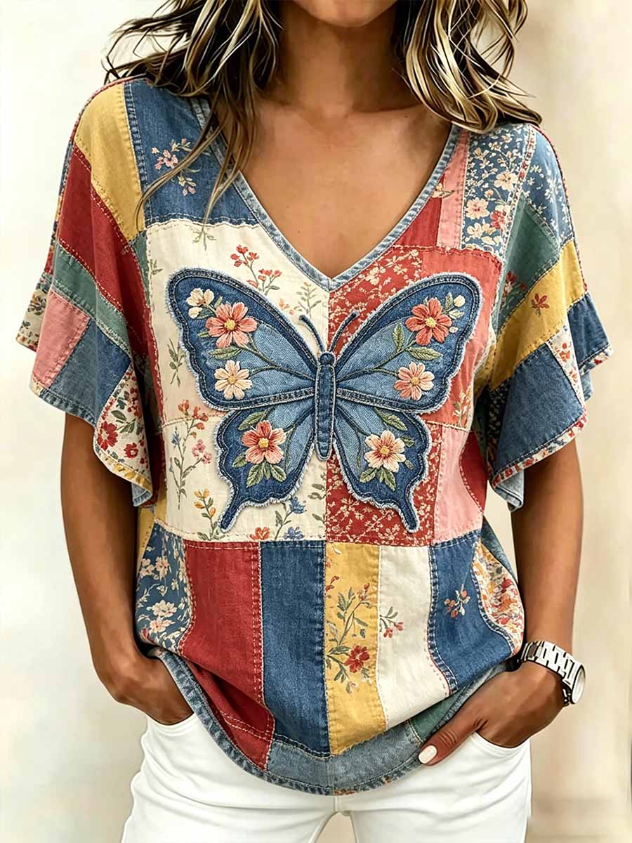 Damenmode T-Shirt mit Tiermotiv-Print