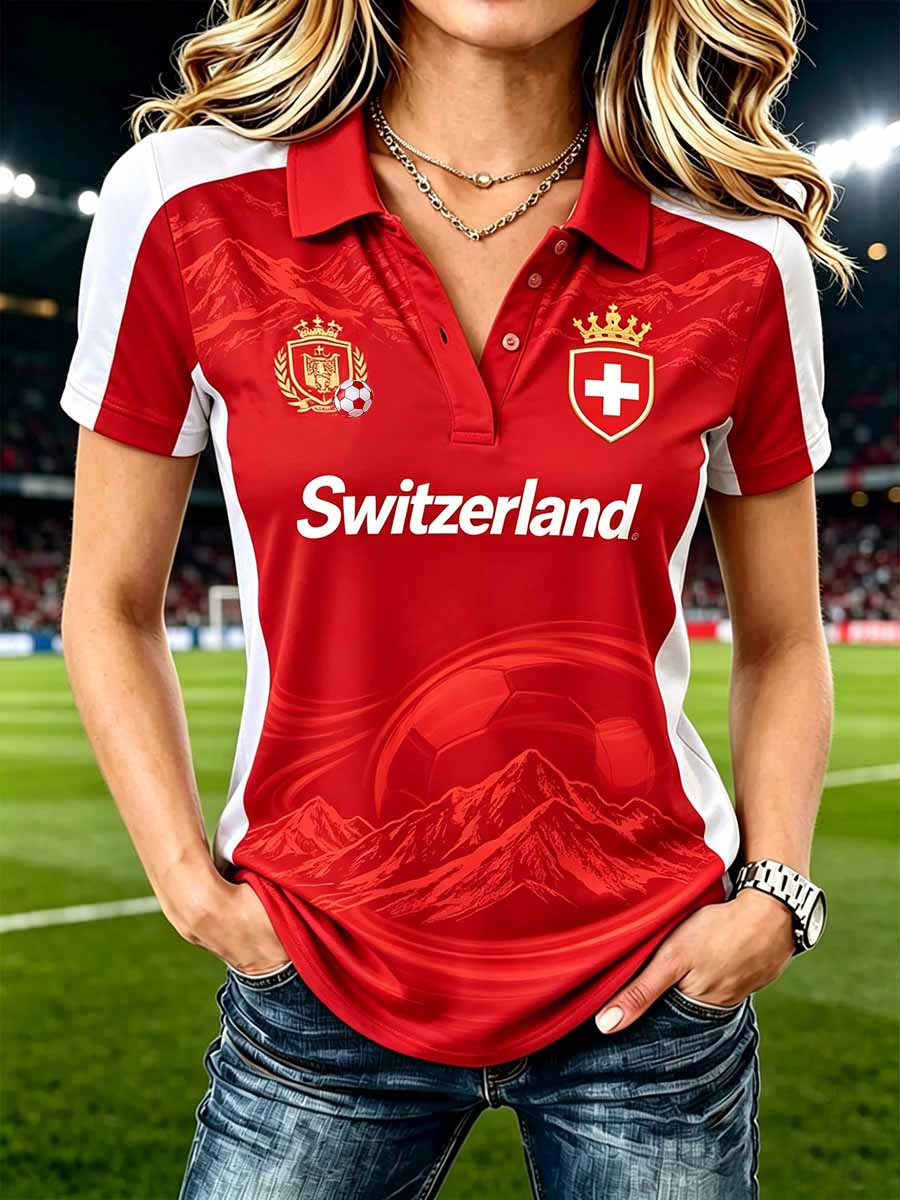Bedrucktes Poloshirt der Schweizer Frauenfußballliga