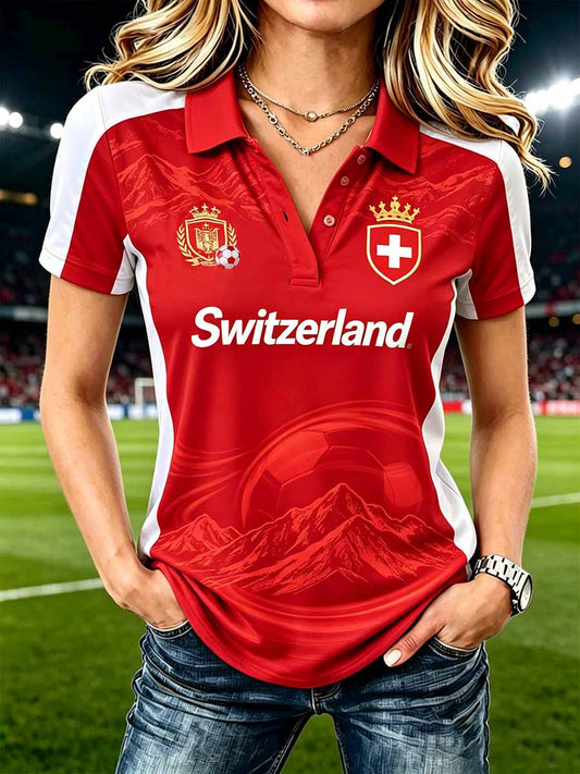 Bedrucktes Poloshirt der Schweizer Frauenfußballliga
