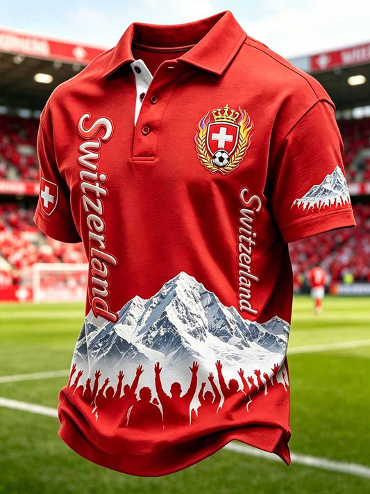 Gedrucktes Poloshirt der Schweizer Fussballliga für Herren