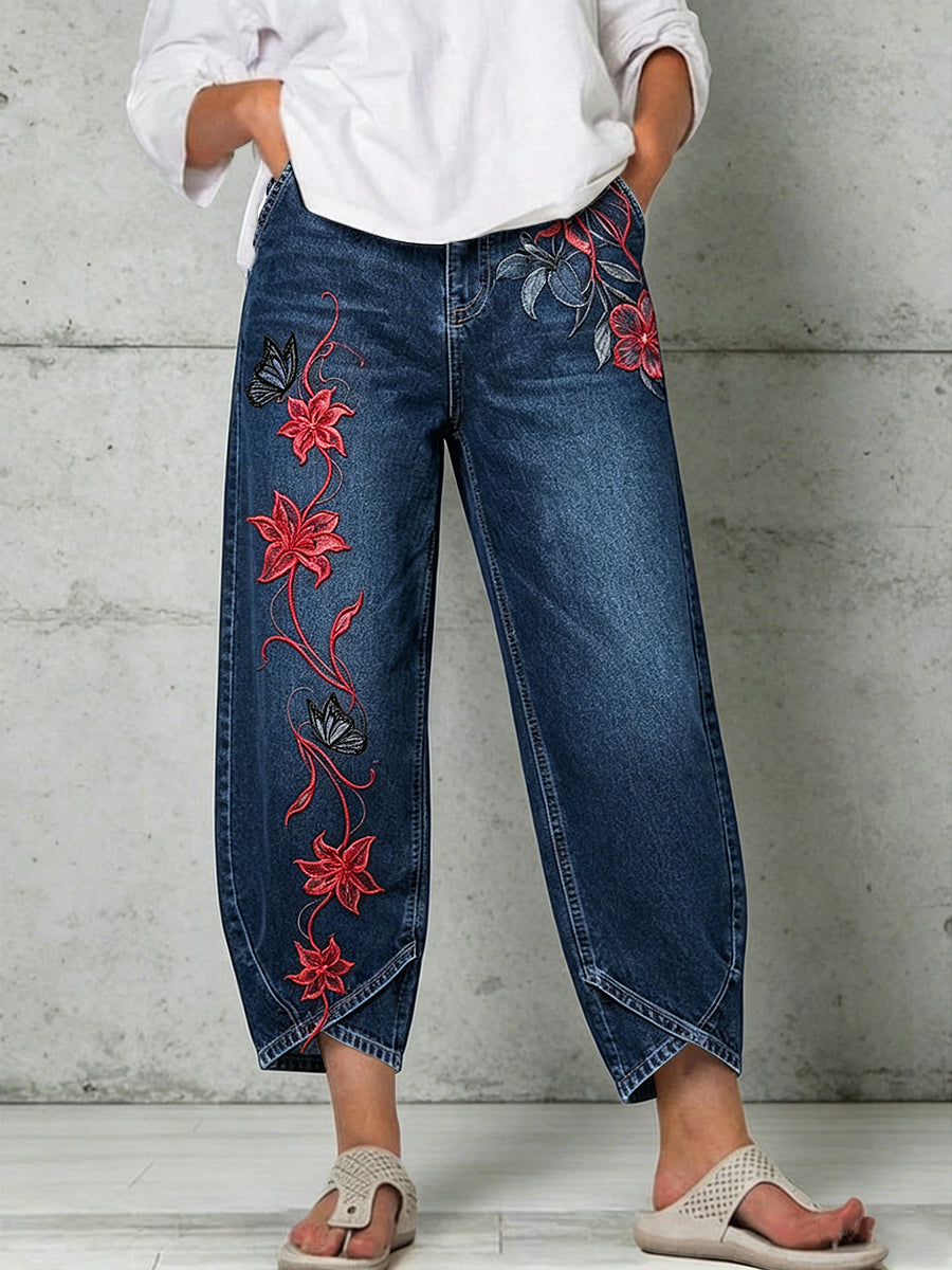 Damenhose mit Tiermotiv-Druck