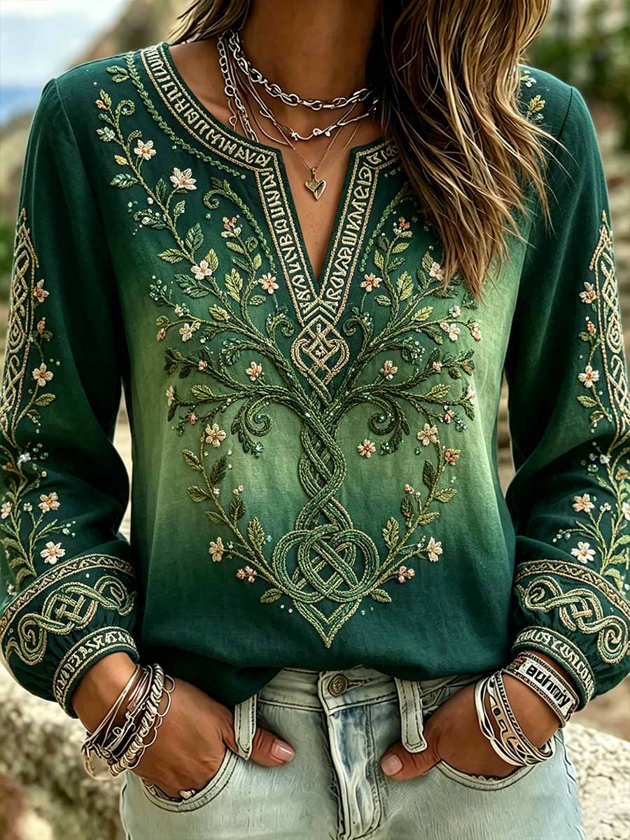 T-Shirt für Damen mit Wikinger-Motiv-Print