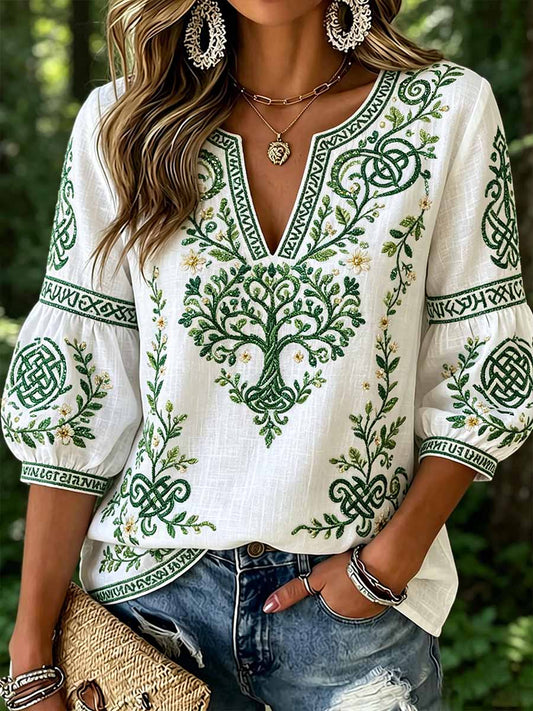 T-Shirt für Damen mit Wikinger-Motiv-Print