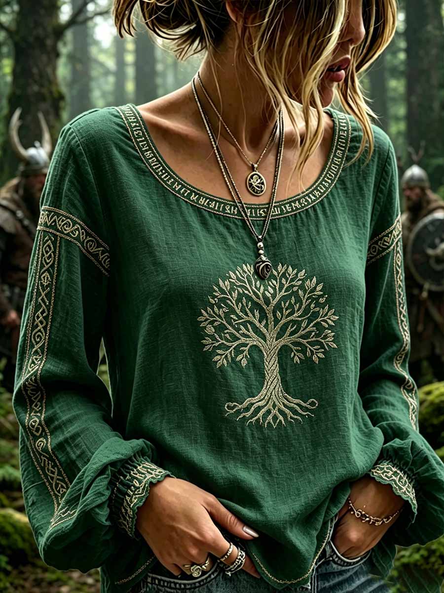 Frauen Viking Kunst Muster Druck T-Shirt