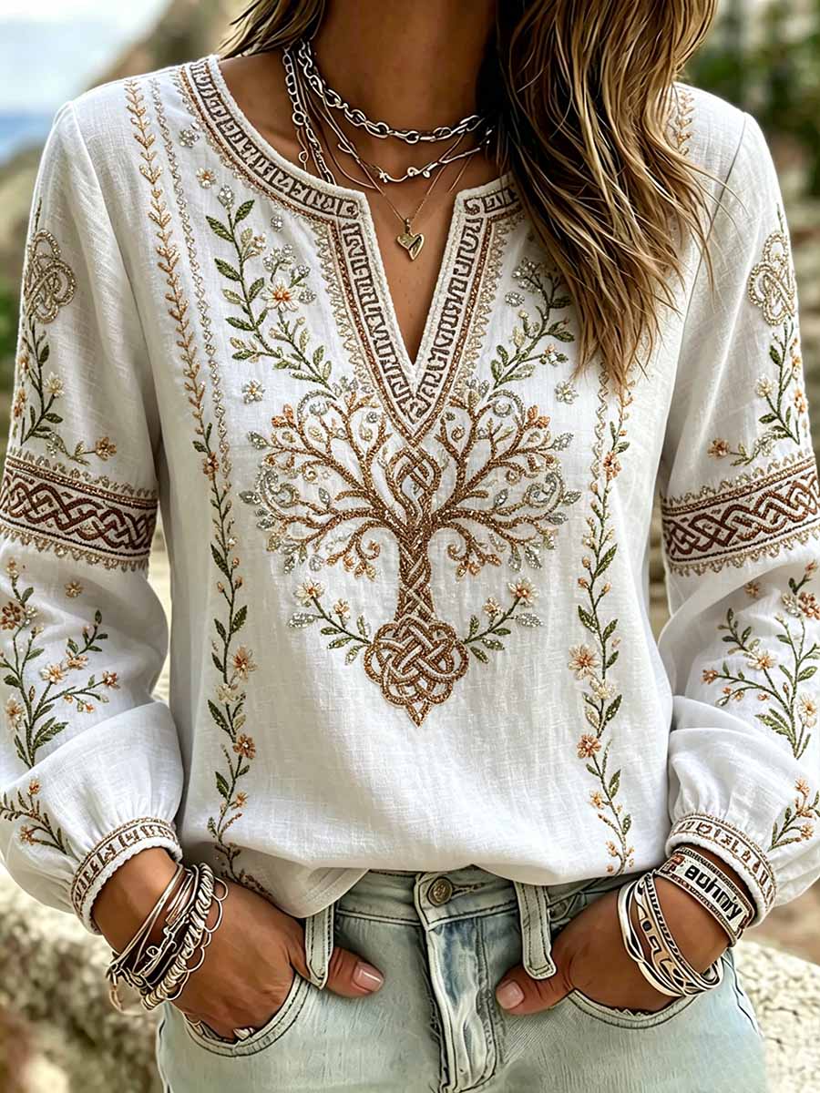 T-Shirt für Damen mit Wikinger-Motiv-Print