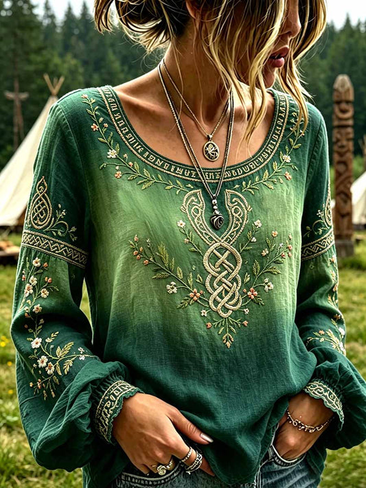 T-Shirt für Damen mit Wikinger-Motiv-Print