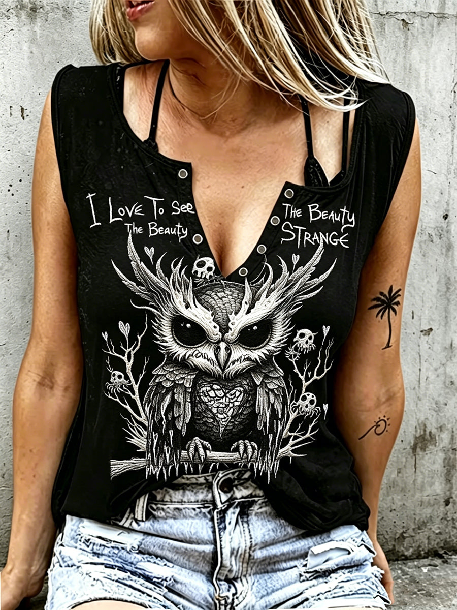 Damen-Retro-Tanktop mit Tiermuster, ärmellos